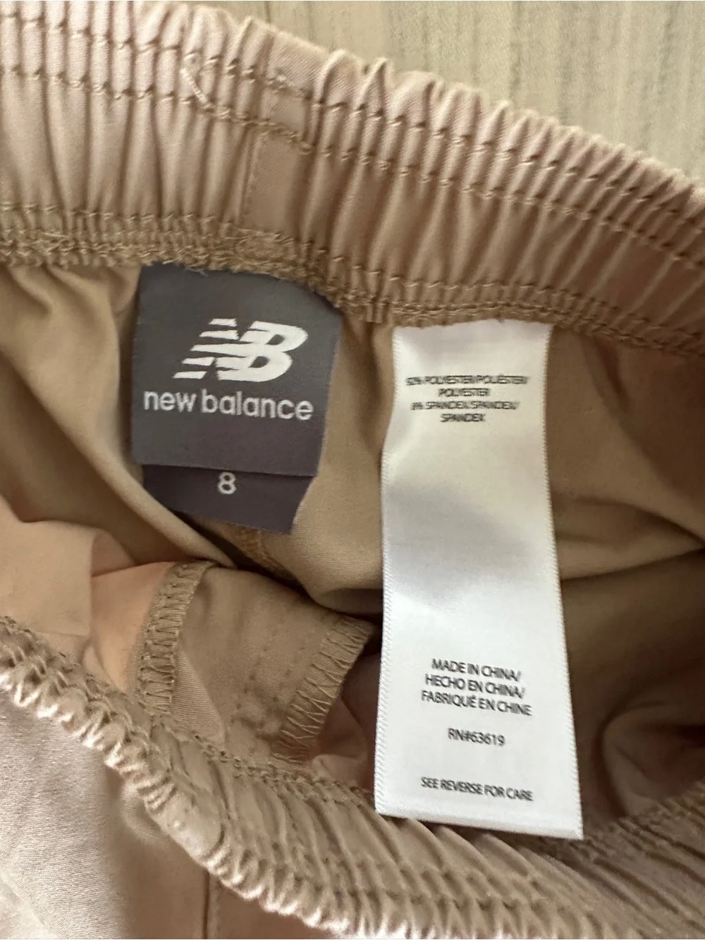 New Balance Kids Size 8 Beige Tan Athletic Running Shorts Pockets